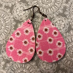 Handmade faux leather earrings